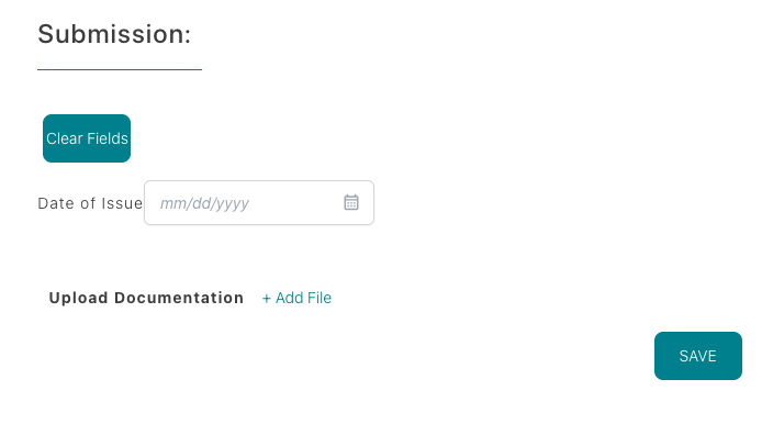 Submission section for the BLS requirement