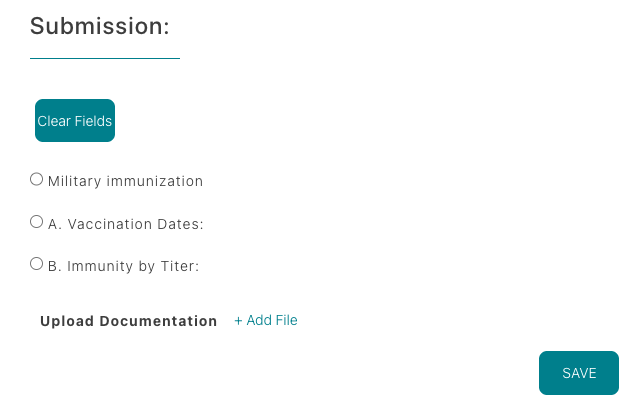 MMR or MMRV requirement submission view