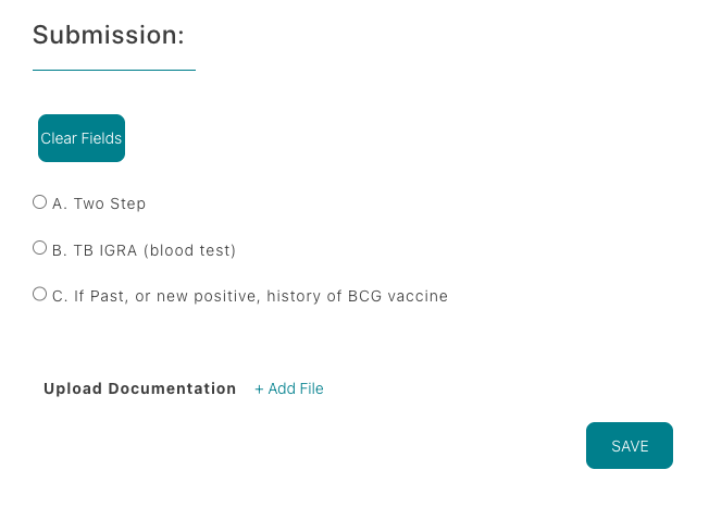 Tuberculin requirement submission view